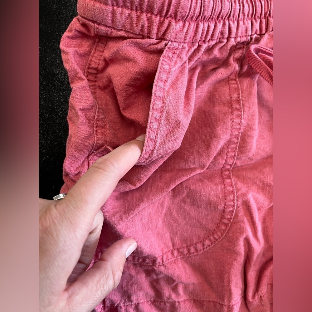 J.Crew Pont Sur Nantucket Linen & Lyocell Blend XS Red Pull On Shorts - Picture 4 of 9